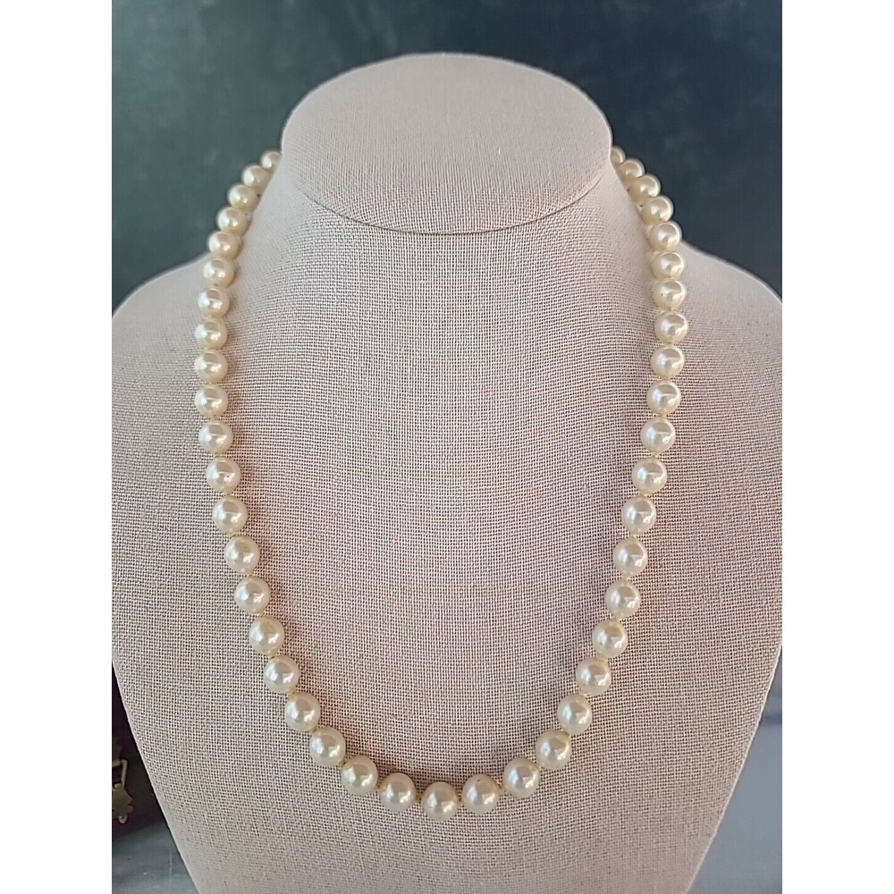 Vintage Faux Pearl Beaded Necklace, READ